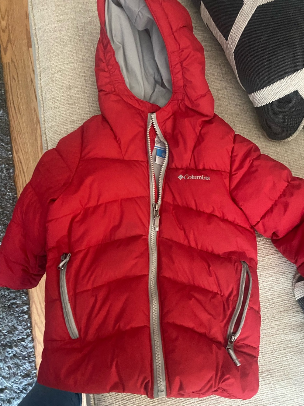 Columbia Red Hooded Puffer Jacket